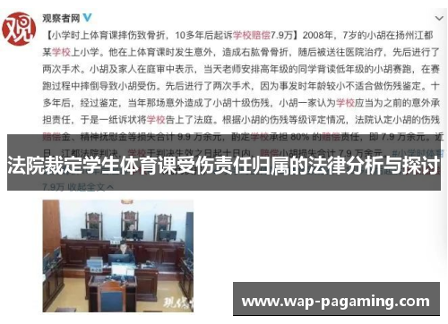 法院裁定学生体育课受伤责任归属的法律分析与探讨