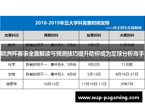欧洲杯赛事全面解读与预测技巧提升助你成为足球分析高手