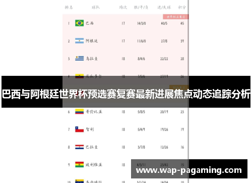 巴西与阿根廷世界杯预选赛复赛最新进展焦点动态追踪分析