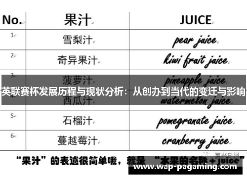 英联赛杯发展历程与现状分析:从创办到当代的变迁与影响 英联赛杯发展历程与现状分析:从创办到当代的变迁与影响